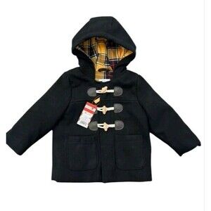 Cat & Jack Boys Peacoat Jacket 18mos Plaid Lining New